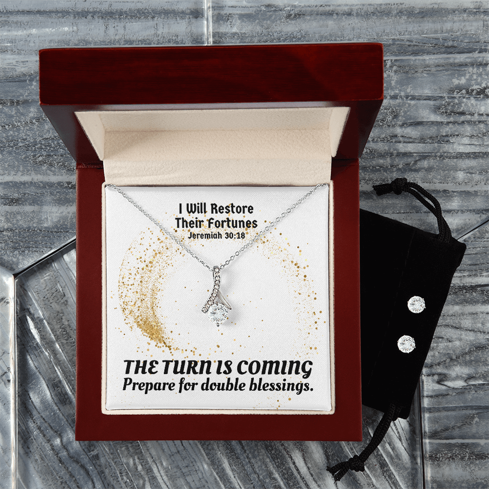 I Will Restore Their Fortunes (Jeremiah 30:18) | Alluring Beauty Necklace & Earring Set