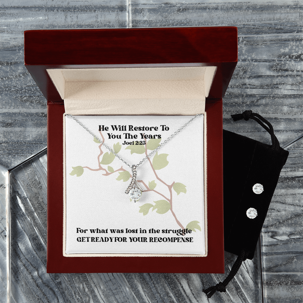 He Will Restore To You The Years (Joel 2:25) | Alluring Beauty Necklace & Earring Set