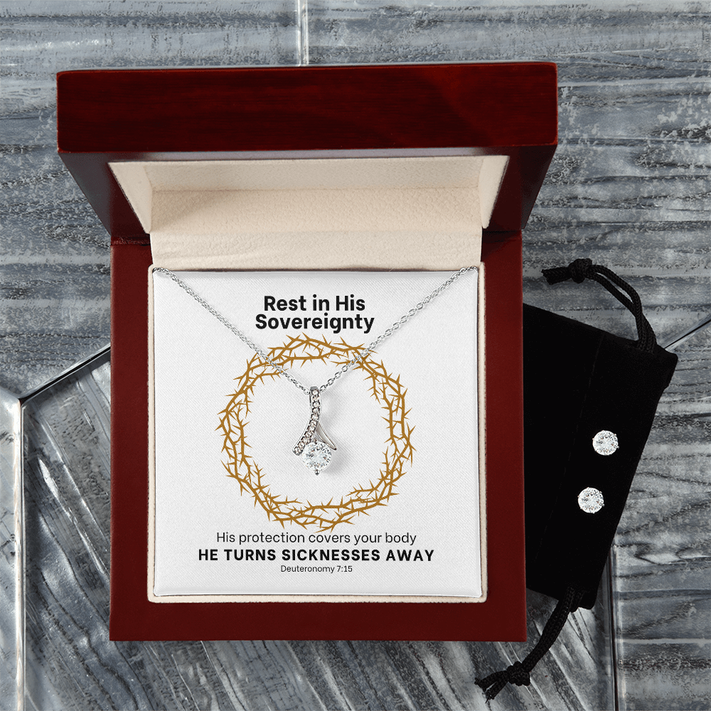 He Turns Sicknesses Away (Deuteronomy 7:15) | Alluring Beauty Necklace & Earring Set