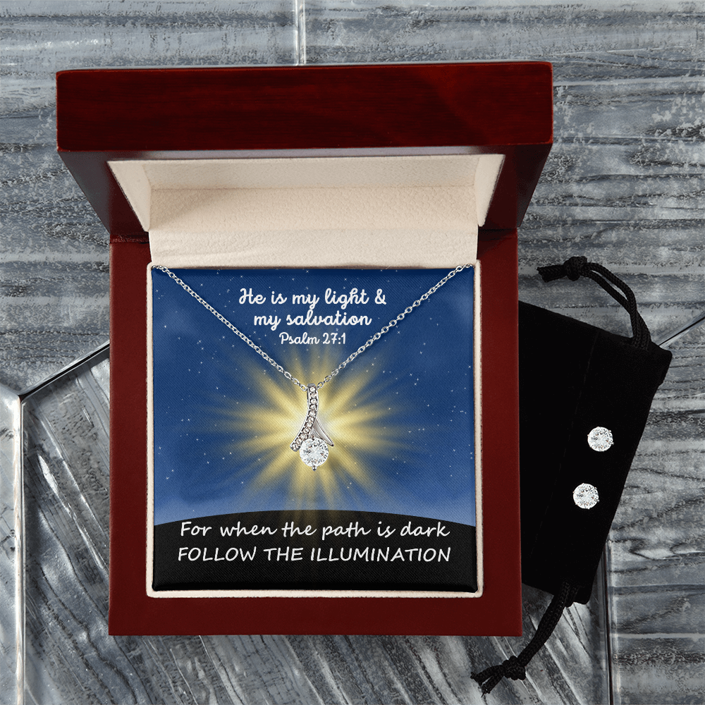 He Is My Light & My Salvation (Psalm 27:1) | Alluring Beauty Necklace & Earring Set