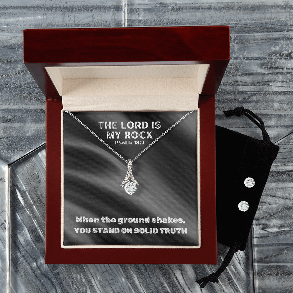 The Lord Is My Rock (Psalm 18:2) | Alluring Beauty Necklace & Earring Set