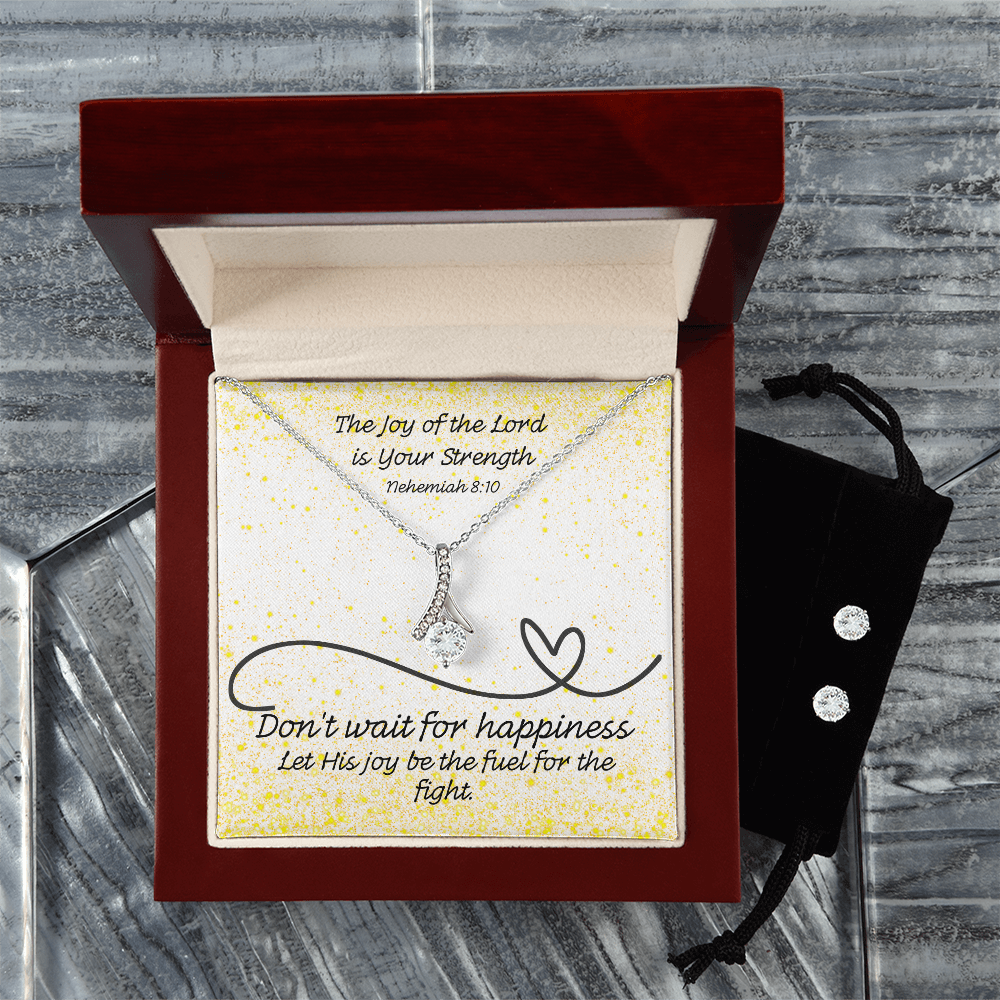 The Joy of the Lord Is Your Strength (Nehemiah 8:10) | Alluring Beauty Necklace & Earring Set
