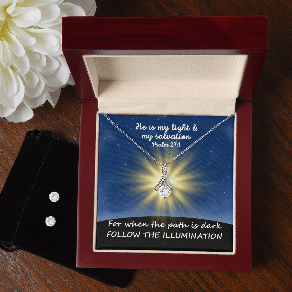 He Is My Light & My Salvation (Psalm 27:1) | Alluring Beauty Necklace & Earring Set
