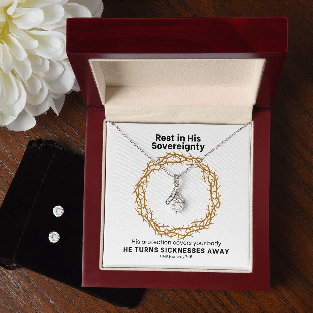 He Turns Sicknesses Away (Deuteronomy 7:15) | Alluring Beauty Necklace & Earring Set