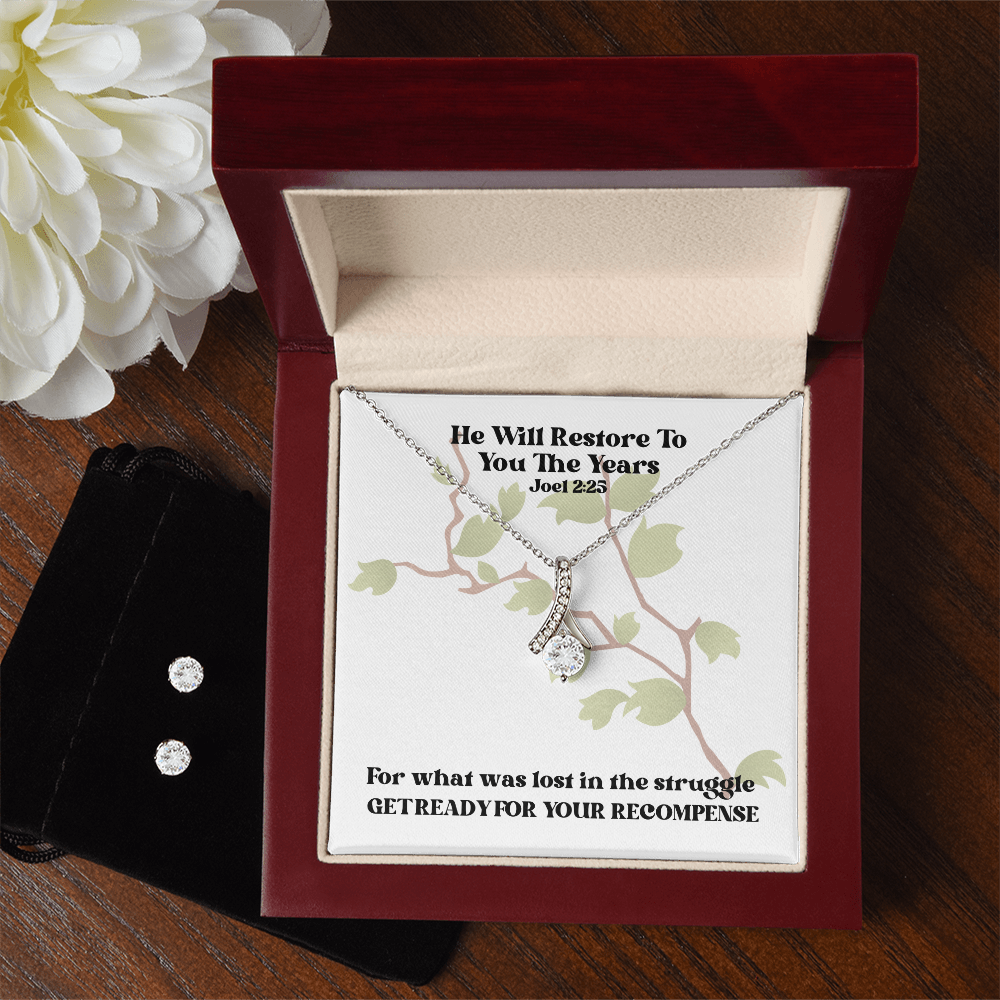 He Will Restore To You The Years (Joel 2:25) | Alluring Beauty Necklace & Earring Set
