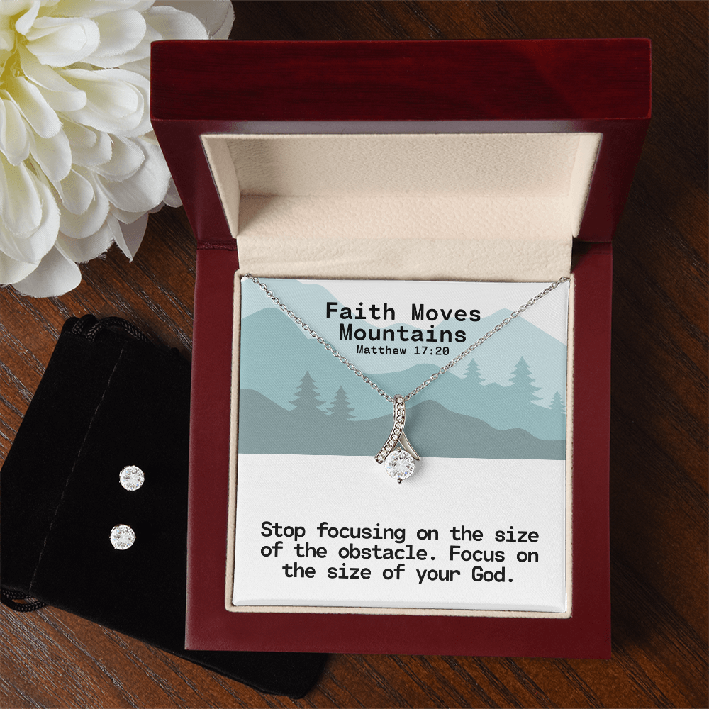 Faith Moves Mountains (Matthew 17:20) | Alluring Beauty Necklace & Earring Set
