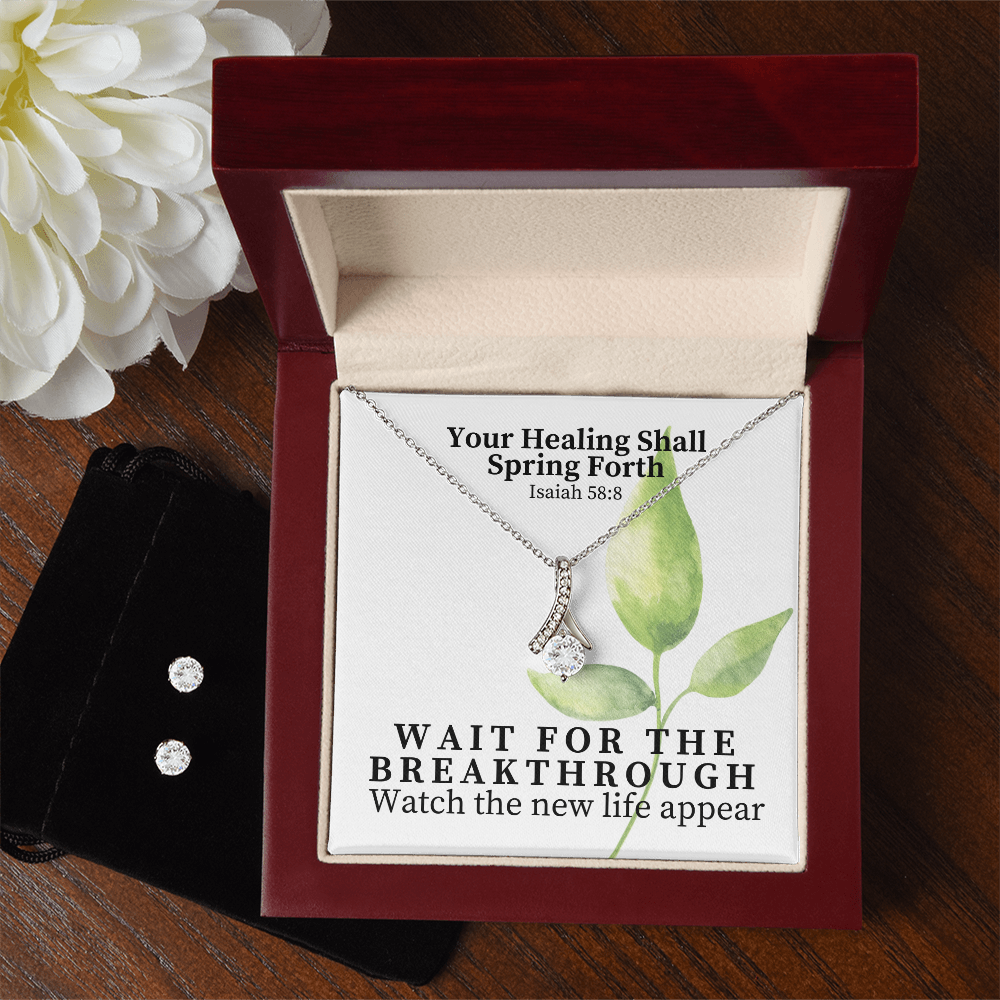 Your Healing Shall Spring Forth (Isaiah 58:8) | Alluring Beauty Necklace & Earring Set