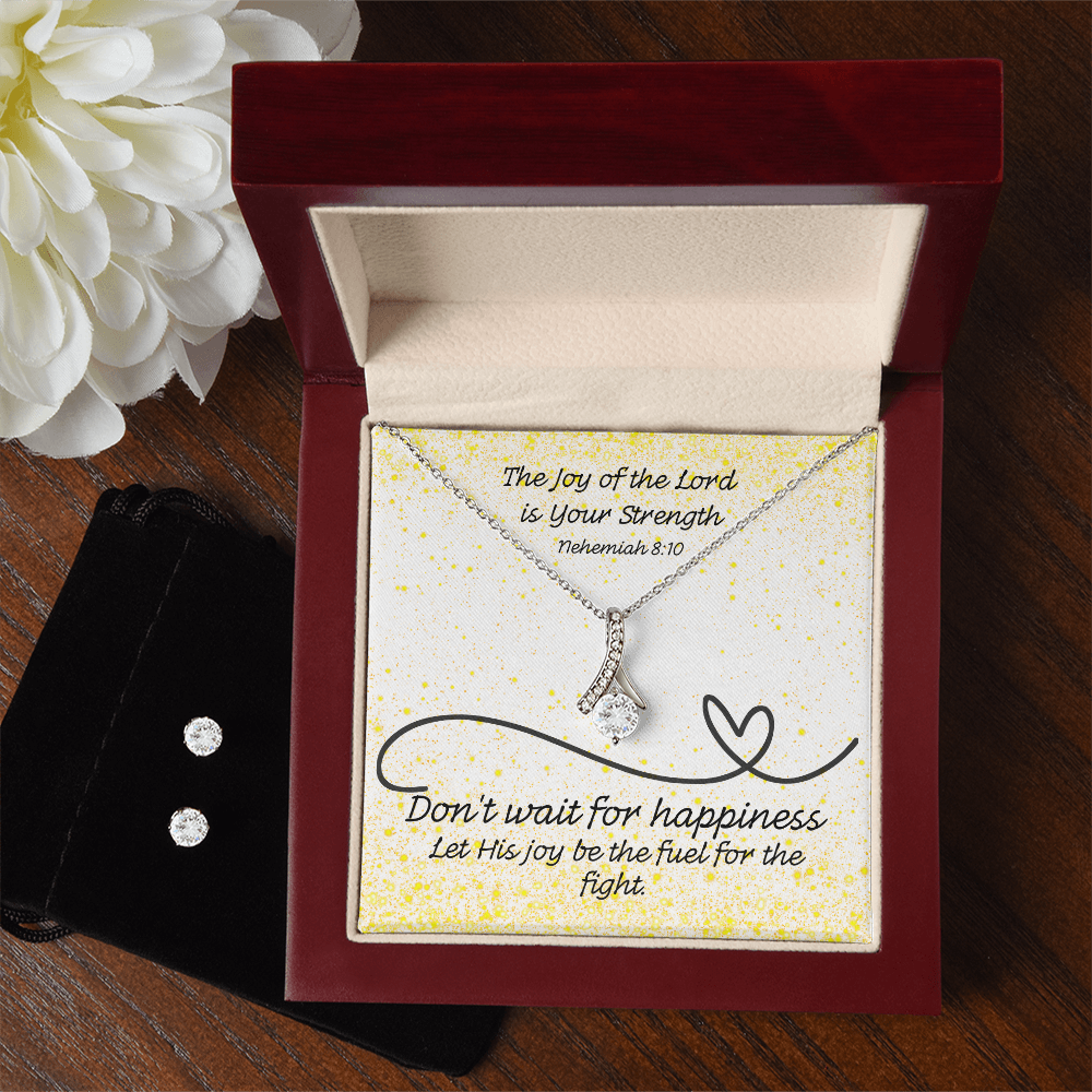 The Joy of the Lord Is Your Strength (Nehemiah 8:10) | Alluring Beauty Necklace & Earring Set