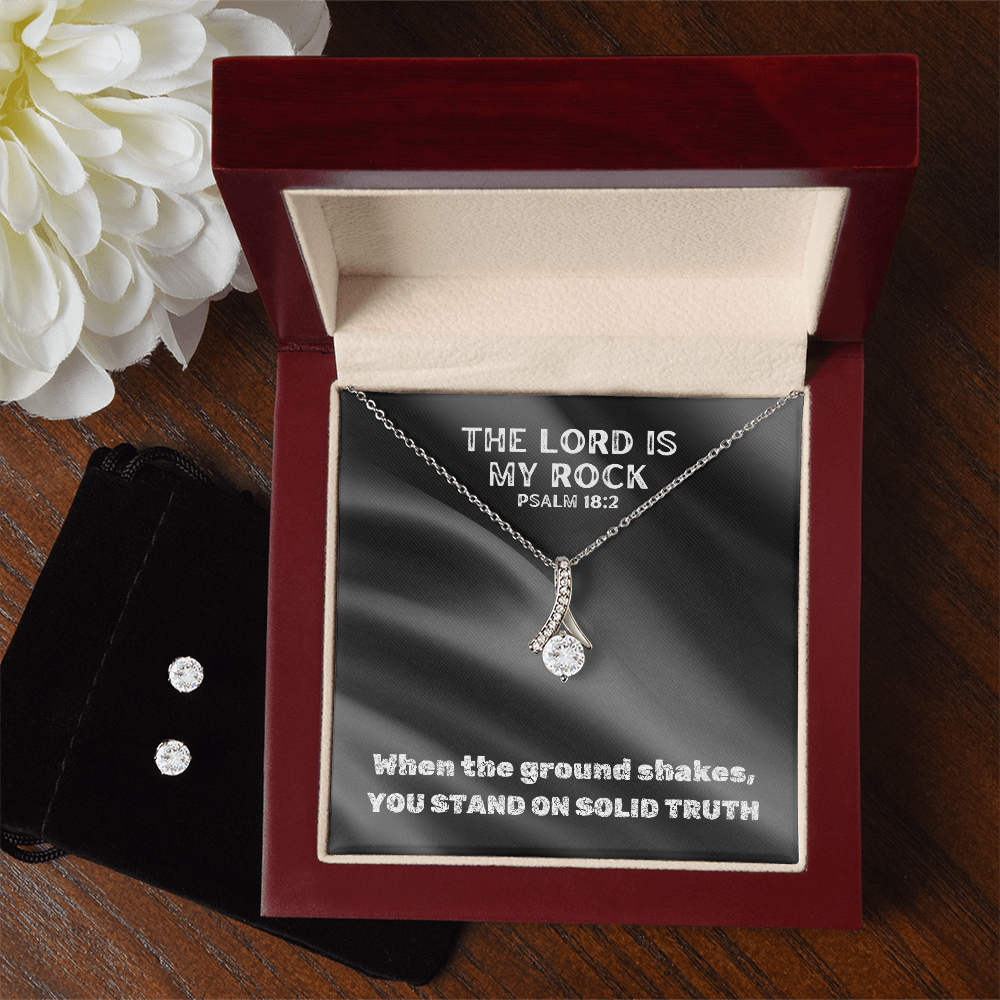 The Lord Is My Rock (Psalm 18:2) | Alluring Beauty Necklace & Earring Set