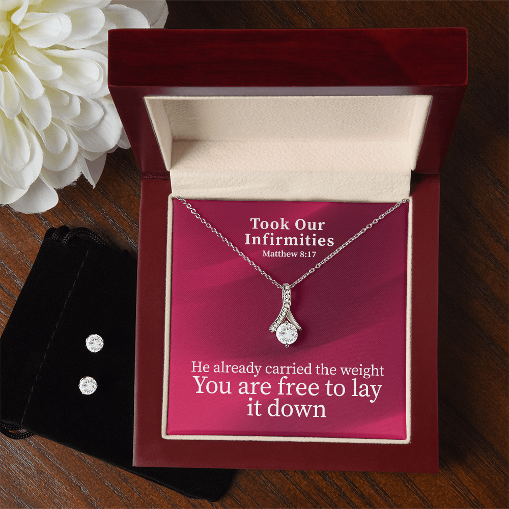 Took Our Infirmities (Matthew :17) | Alluring Beauty Necklace & Earring Set