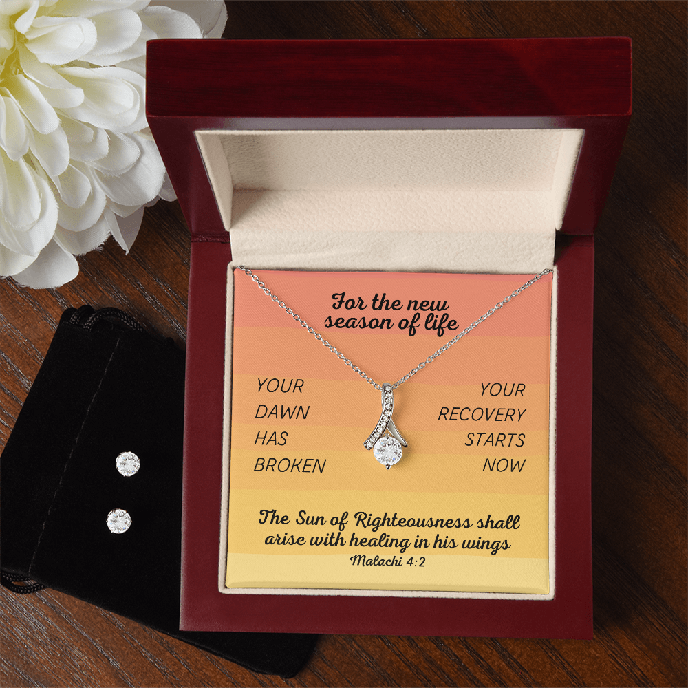 Healing In His Wings (Malachi 4:2) | Alluring Beauty Necklace & Earring Set