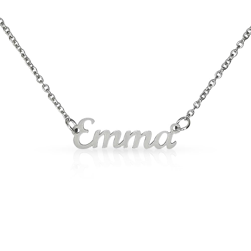 Personalised Name Necklace For Daughter ~Nehemiah 8:10~ (Horizontal)