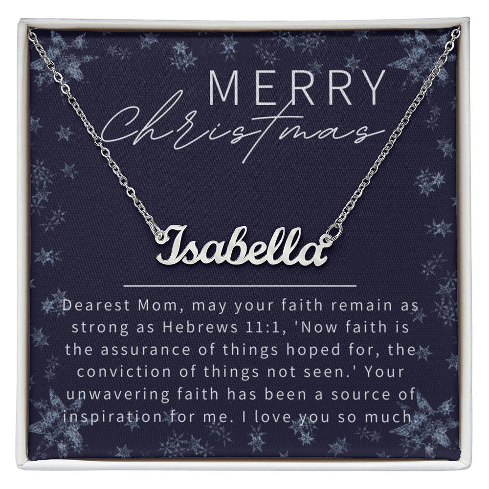 Personalised Name Necklace For Mom ~Hebrews 11:1~ (Horizontal)