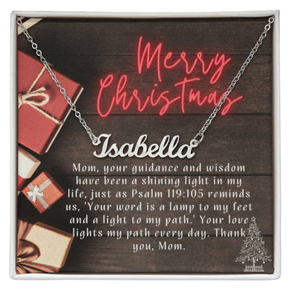 Personalised Name Necklace For Mom ~Psalm 119:105~ (Horizontal)