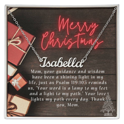 Personalised Name Necklace For Mom ~Psalm 119:105~ (Horizontal)