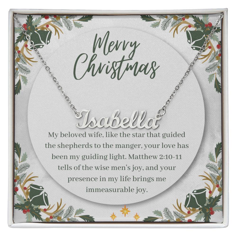 Personalised Name Necklace For Wife ~Matthew 2:10-11~ (Horizontal)