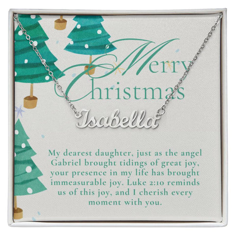 Personalised Name Necklace For Daughter ~Luke 2:10~ (Horizontal)