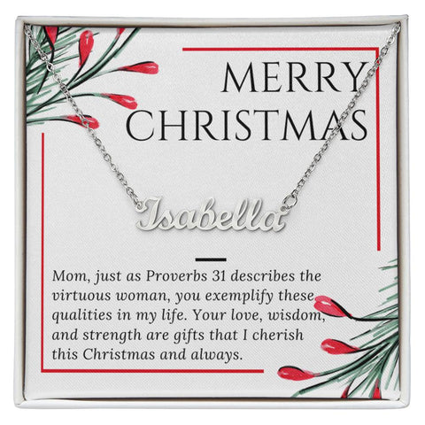 Personalised Name Necklace For Mom ~Proverbs 31~ (Horizontal)