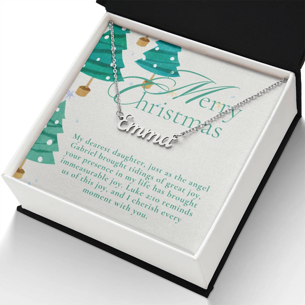 Personalised Name Necklace For Daughter ~Luke 2:10~ (Horizontal)