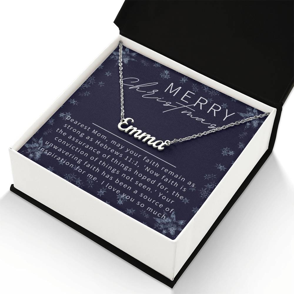 Personalised Name Necklace For Mom ~Hebrews 11:1~ (Horizontal)