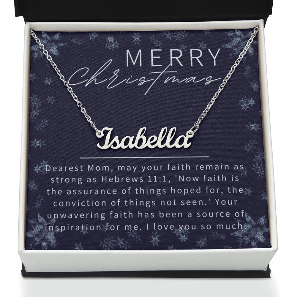 Personalised Name Necklace For Mom ~Hebrews 11:1~ (Horizontal)