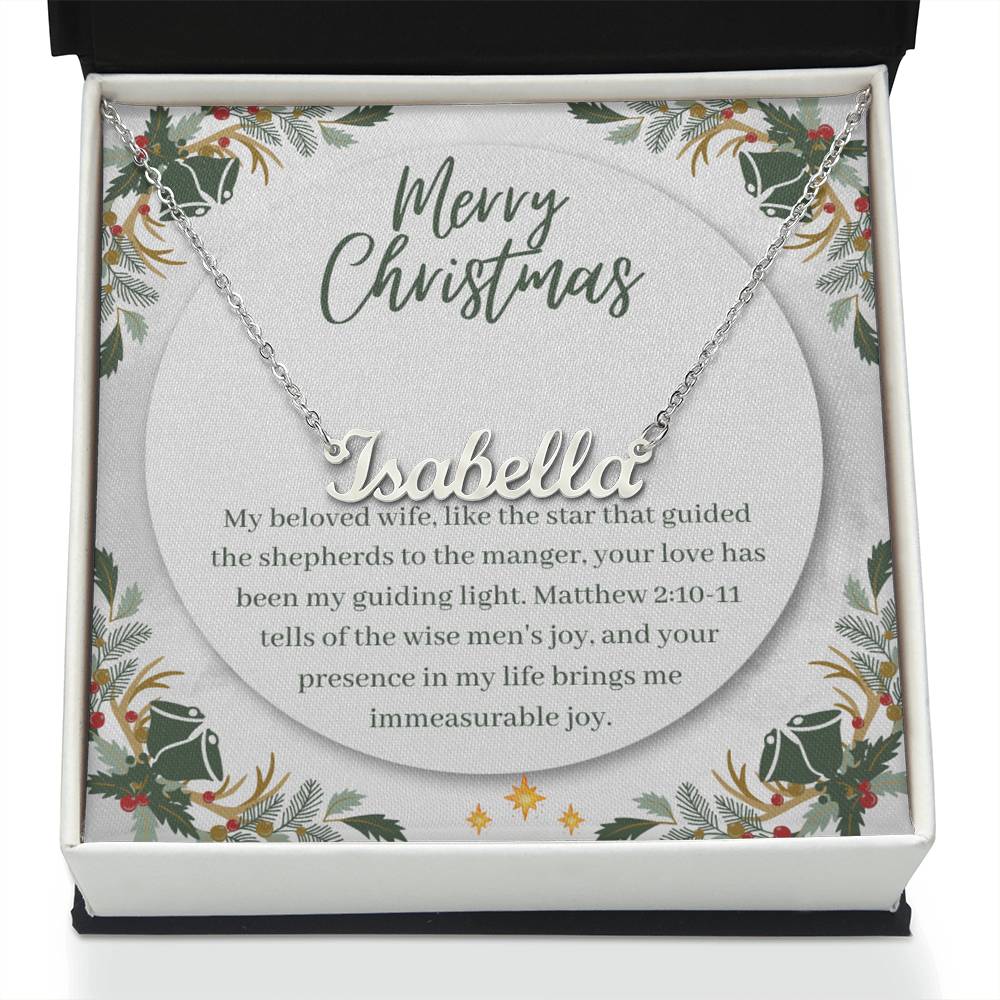 Personalised Name Necklace For Wife ~Matthew 2:10-11~ (Horizontal)