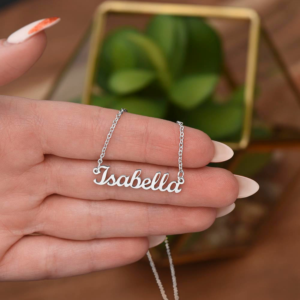 Personalised Name Necklace For Daughter ~Isaiah 26:3~ (Horizontal)