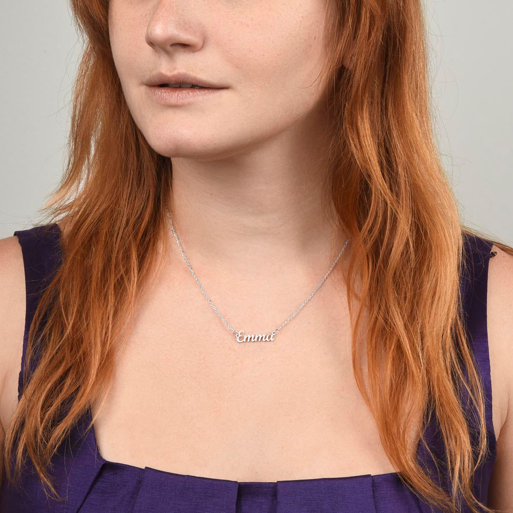Personalised Name Necklace For Mom ~Luke 2:10-11~ (Horizontal)