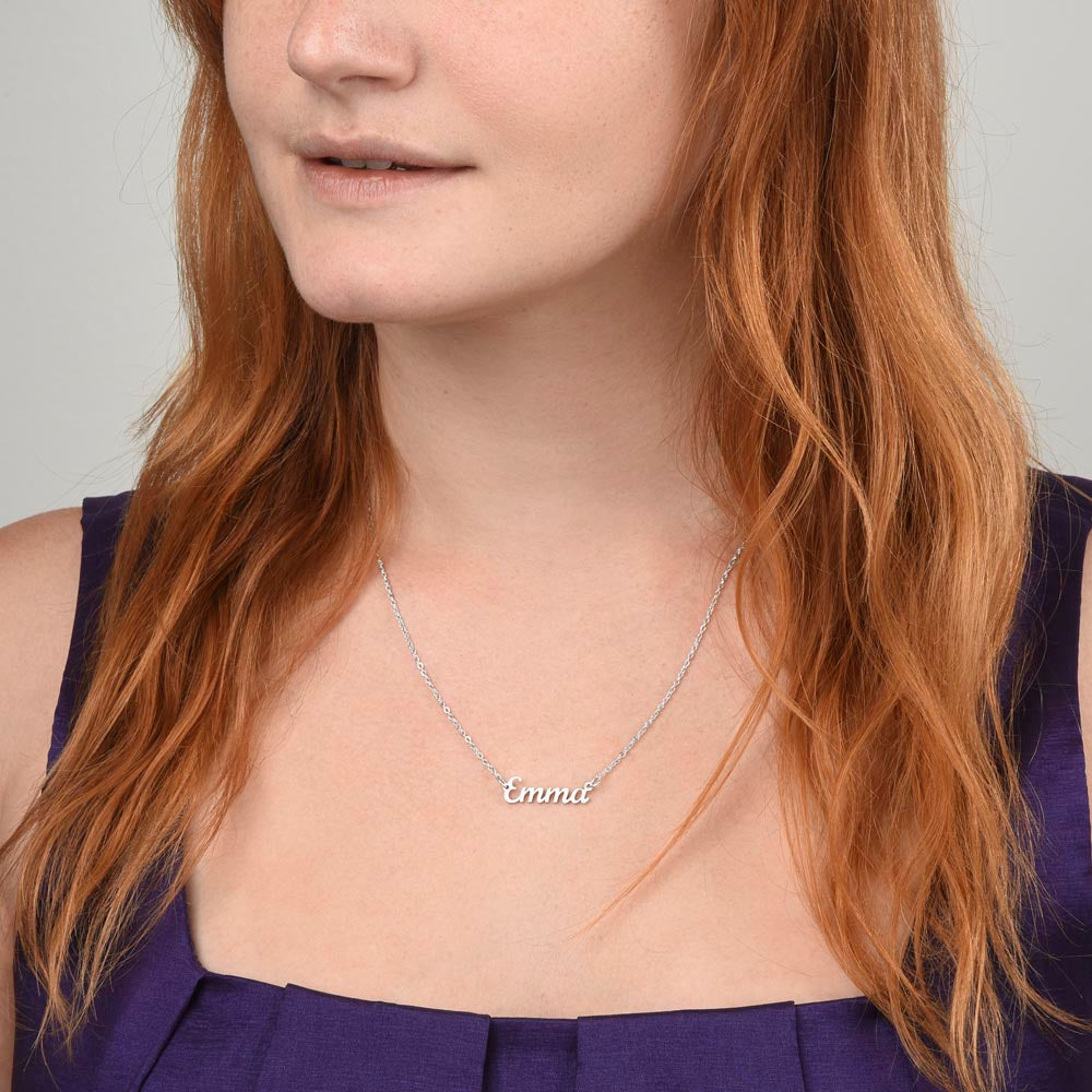 Personalised Name Necklace For Mom ~Luke 2:10-11~ (Horizontal)