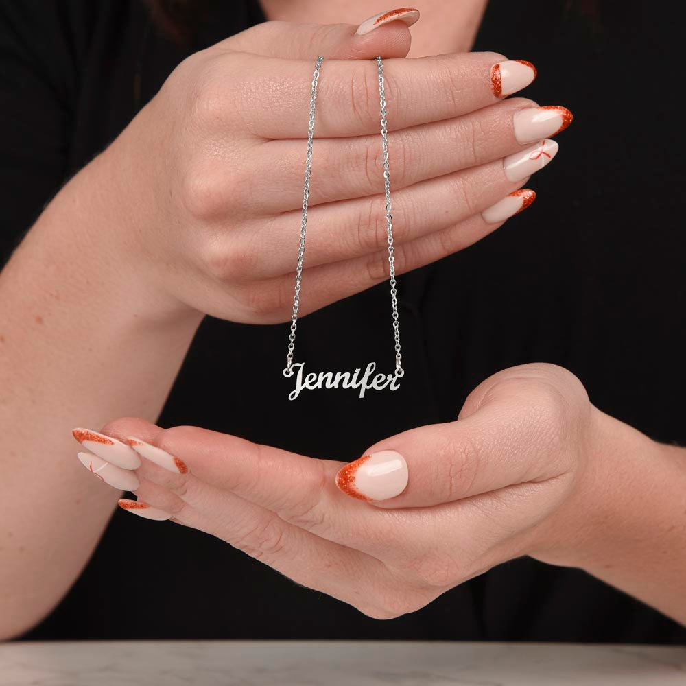 Personalised Name Necklace For Mom ~Luke 2:10-11~ (Horizontal)