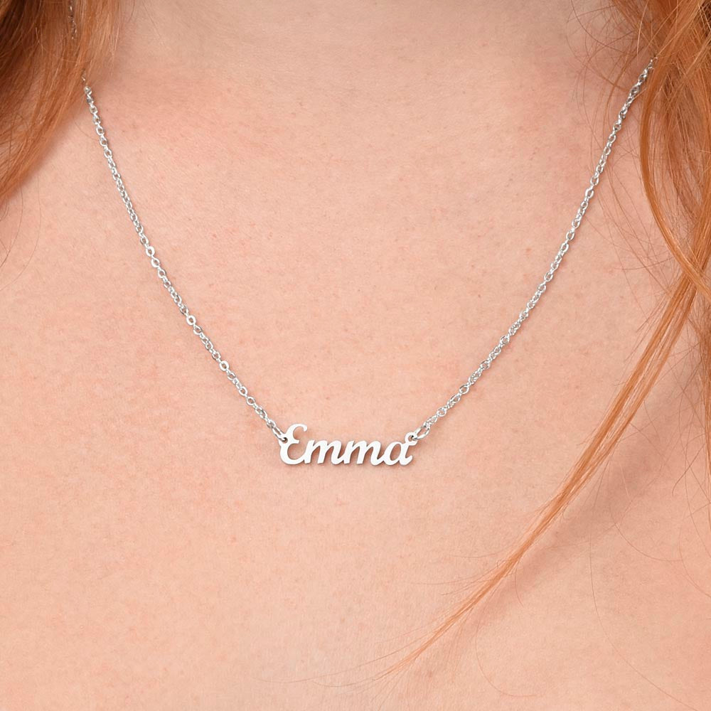 Personalised Name Necklace For Daughter ~Isaiah 26:3~ (Horizontal)