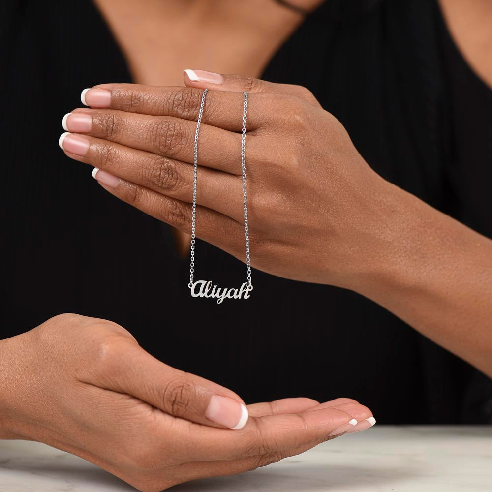 Personalised Name Necklace For Mom ~Luke 2:10-11~ (Horizontal)