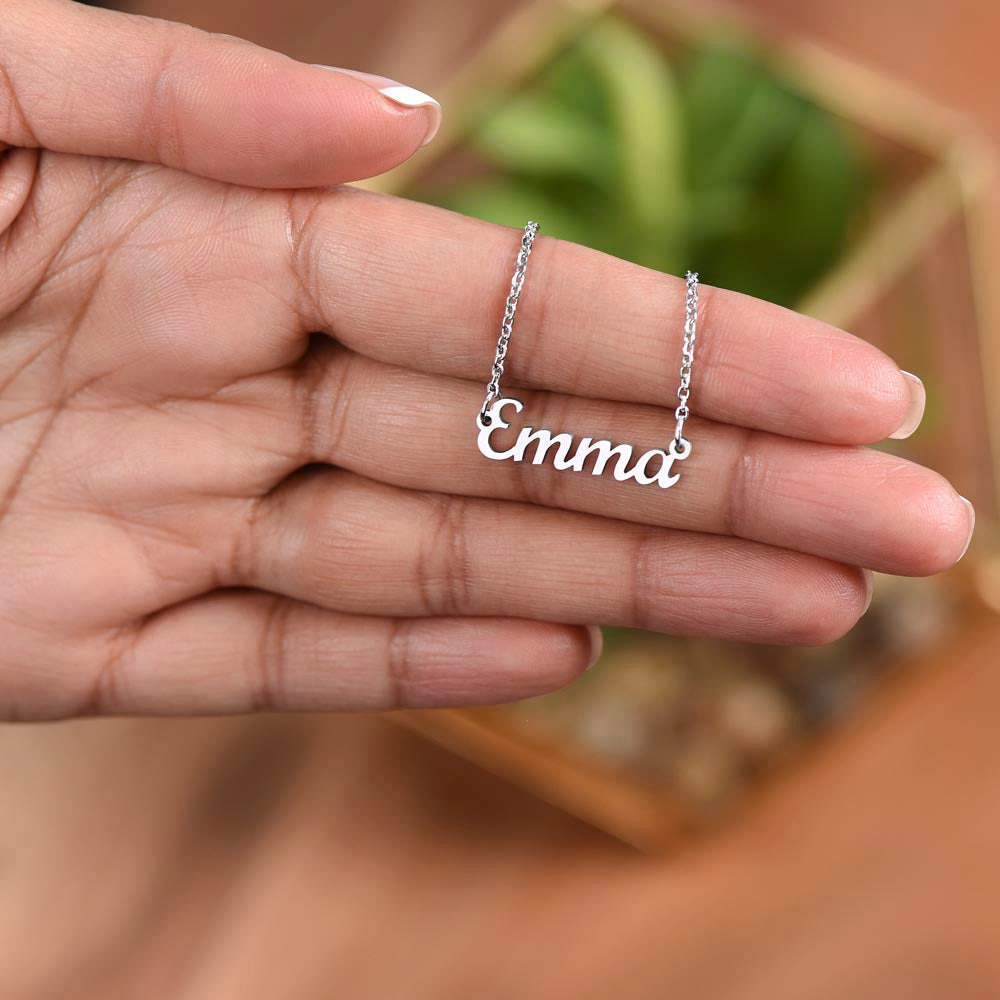 Personalised Name Necklace For Wife ~Proverbs 18:22~ (Horizontal)