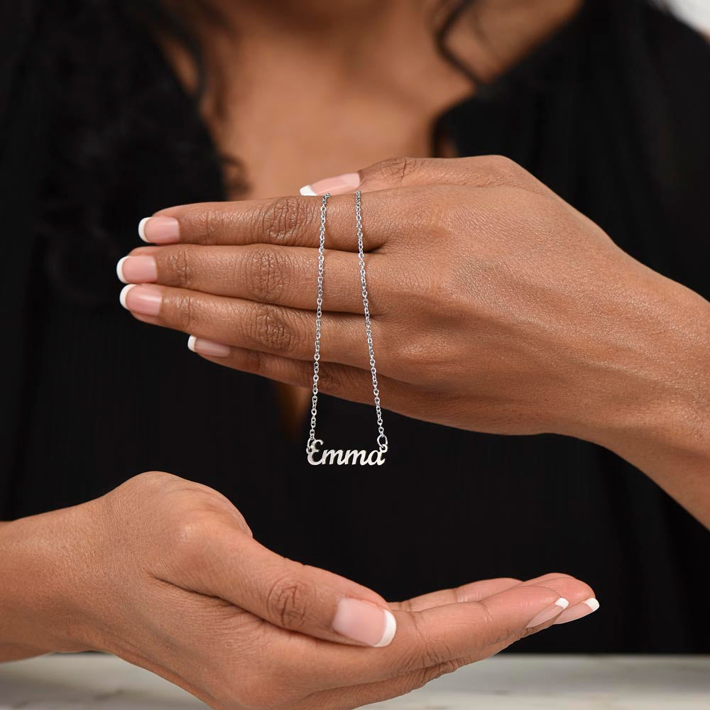 Personalised Name Necklace For Mom ~Luke 2:10-11~ (Horizontal)