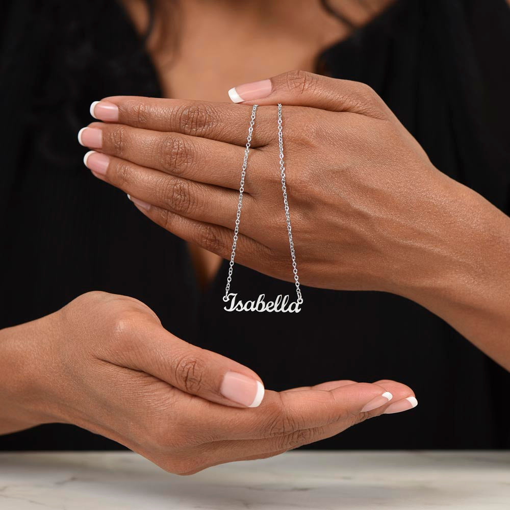Personalised Name Necklace For Mom ~Luke 2:10-11~ (Horizontal)