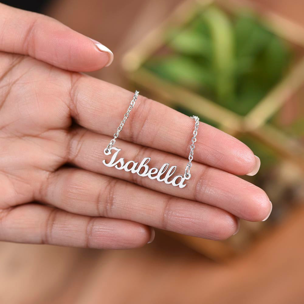 Personalised Name Necklace For Mom ~Luke 2:10-11~ (Horizontal)