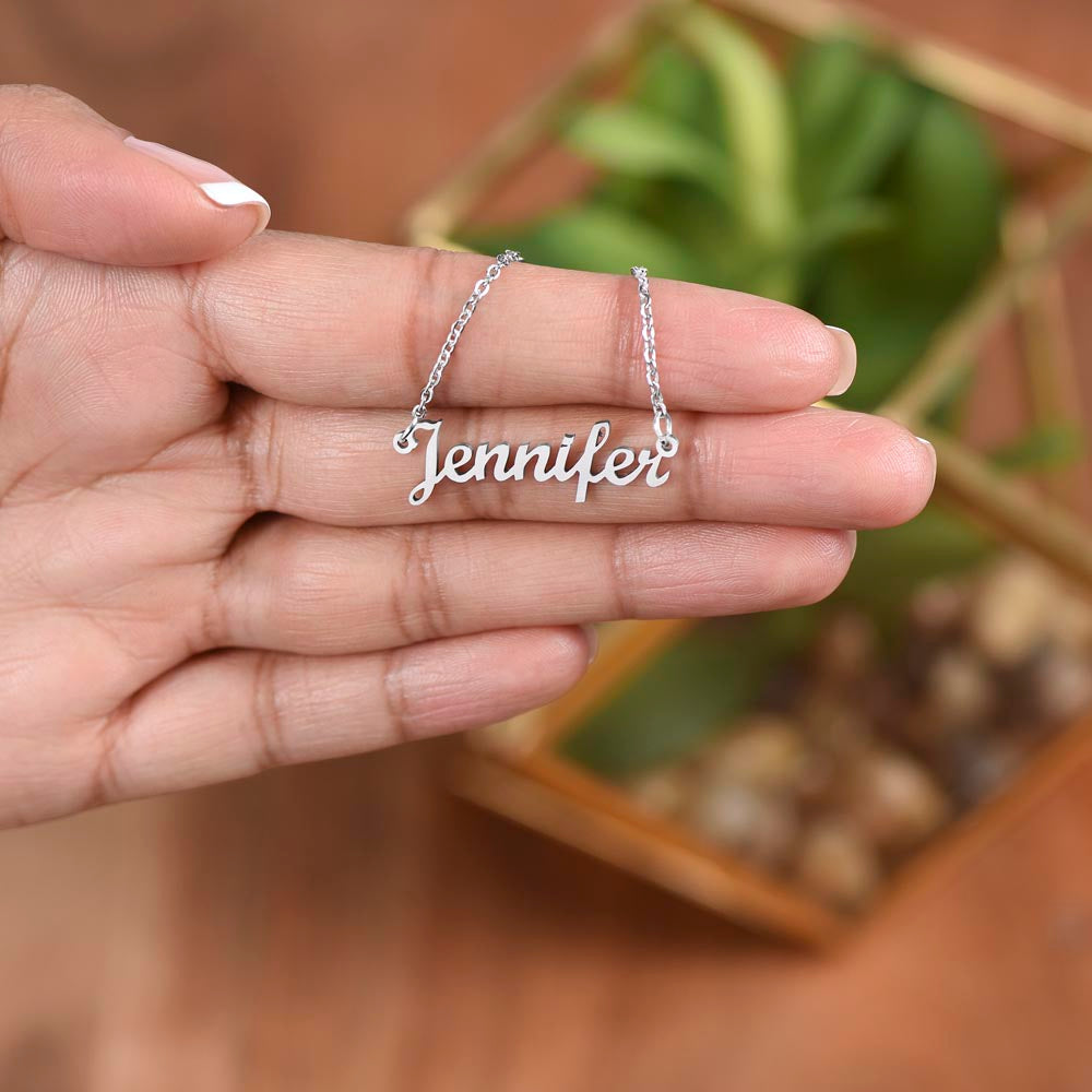 Personalised Name Necklace For Wife ~1 Corinthians 13:4-7~ (Horizontal)