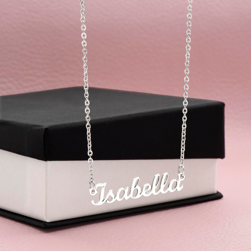 Personalised Name Necklace For Daughter ~Luke 2:19~ (Horizontal)