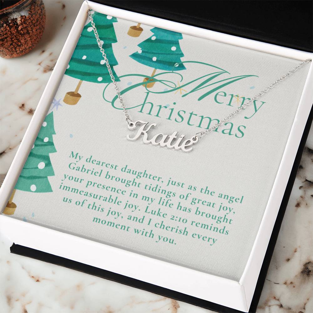 Personalised Name Necklace For Daughter ~Luke 2:10~ (Horizontal)