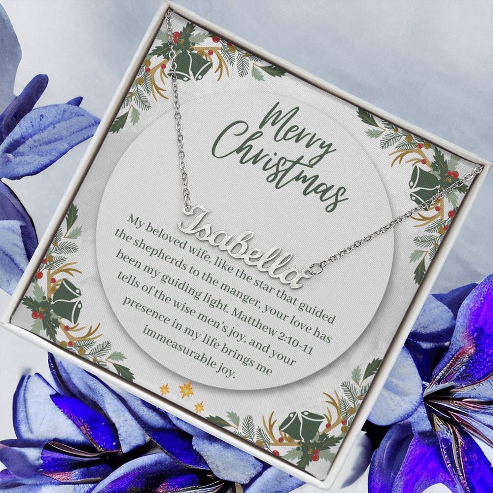 Personalised Name Necklace For Wife ~Matthew 2:10-11~ (Horizontal)