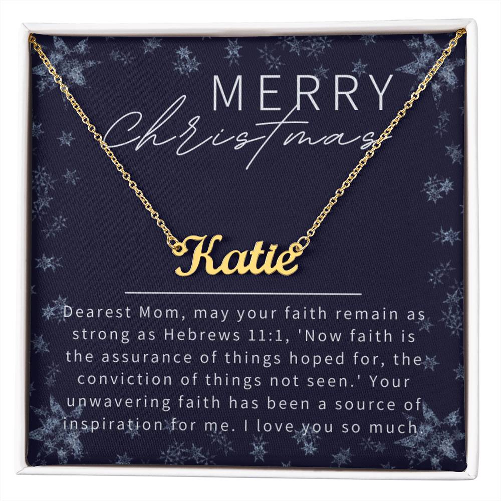 Personalised Name Necklace For Mom ~Hebrews 11:1~ (Horizontal)