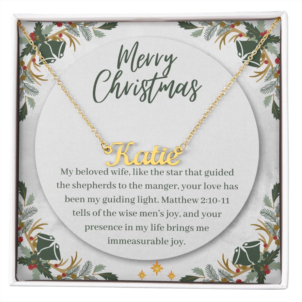 Personalised Name Necklace For Wife ~Matthew 2:10-11~ (Horizontal)