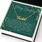 Personalised Name Necklace For Mom ~1 Corinthians 13:7~ (Horizontal)