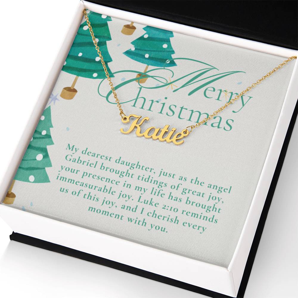 Personalised Name Necklace For Daughter ~Luke 2:10~ (Horizontal)