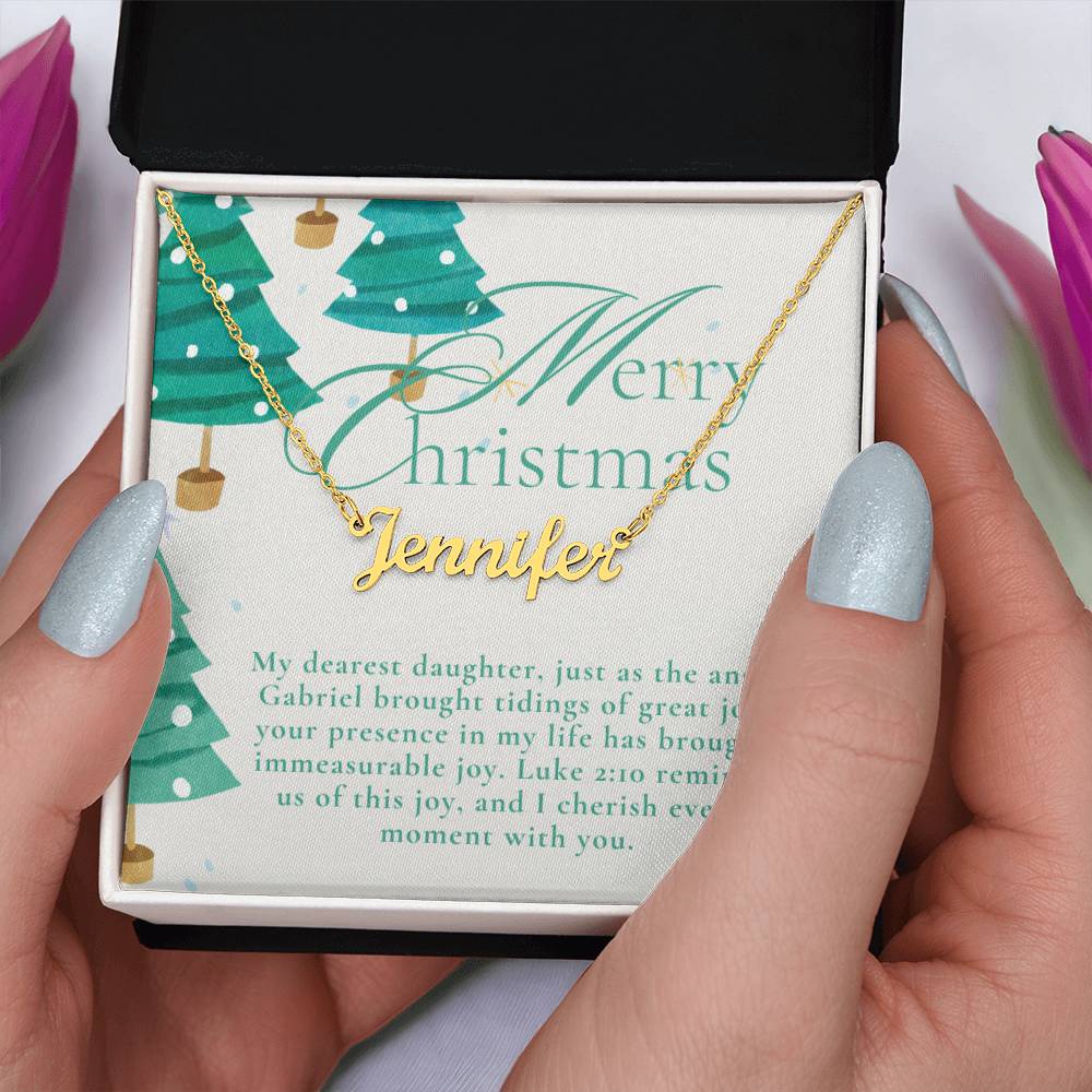 Personalised Name Necklace For Daughter ~Luke 2:10~ (Horizontal)