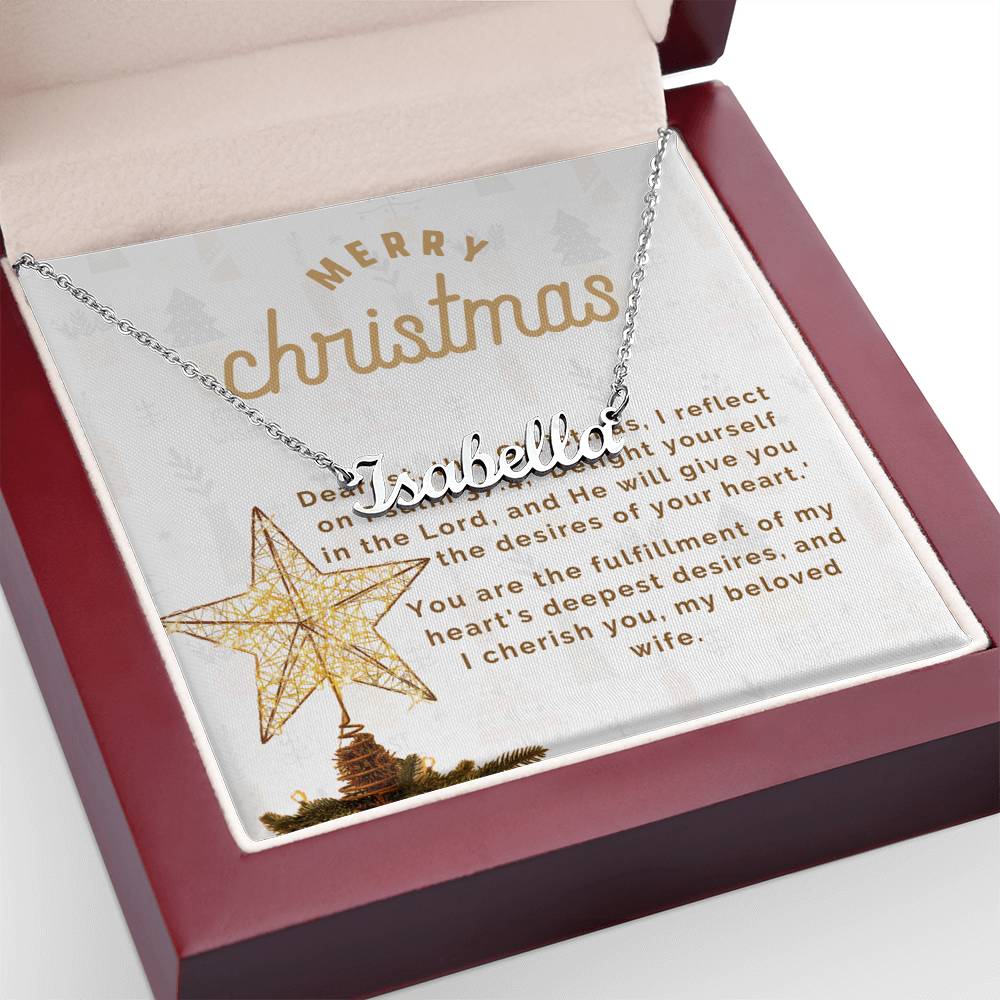 Personalised Name Necklace For Wife ~Matthew 2:10-11~ (Horizontal)