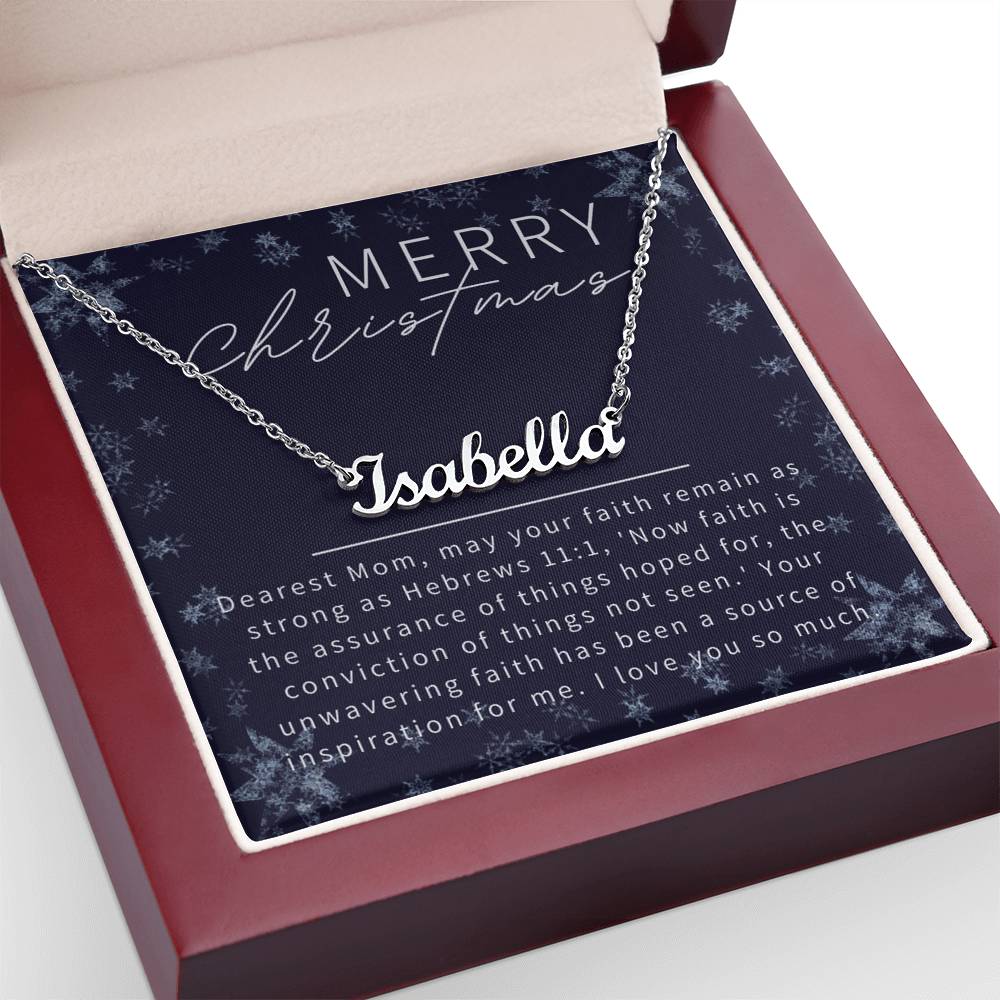 Personalised Name Necklace For Mom ~Hebrews 11:1~ (Horizontal)