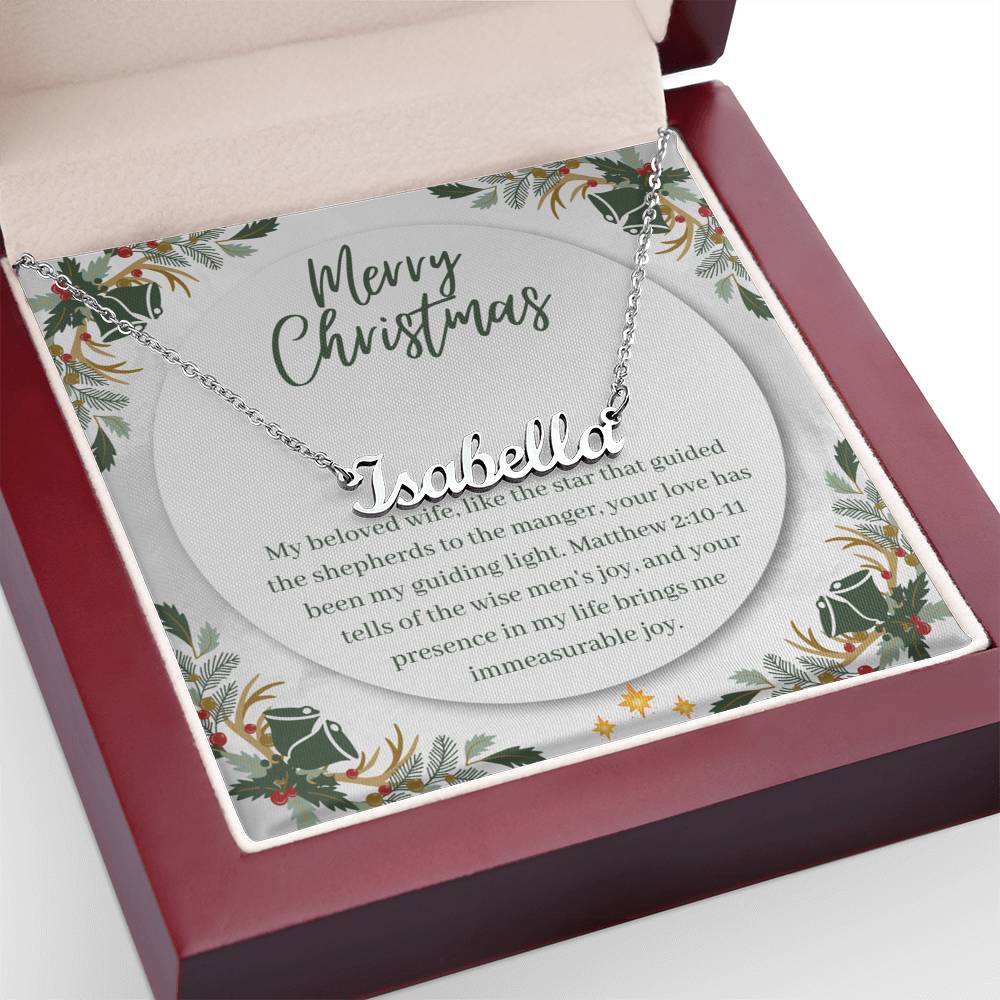 Personalised Name Necklace For Wife ~Matthew 2:10-11~ (Horizontal)