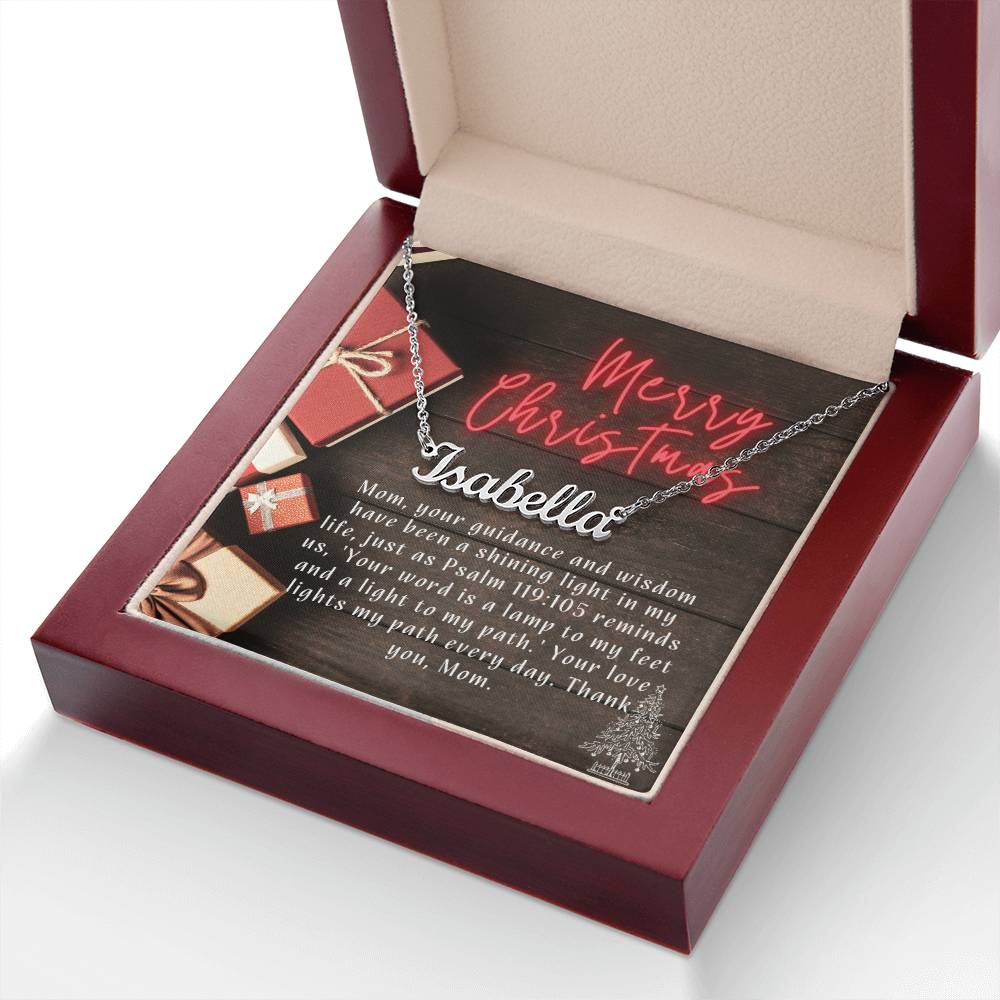 Personalised Name Necklace For Mom ~Psalm 119:105~ (Horizontal)