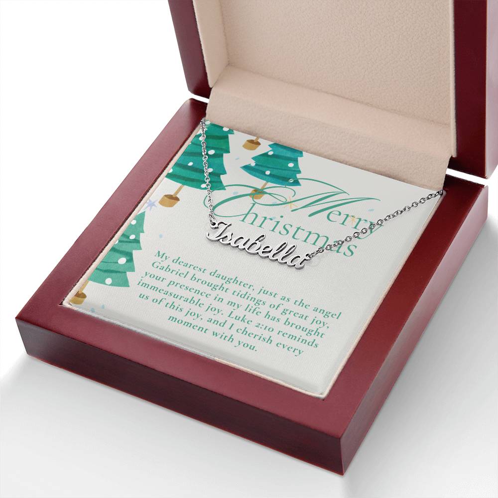Personalised Name Necklace For Daughter ~Luke 2:10~ (Horizontal)